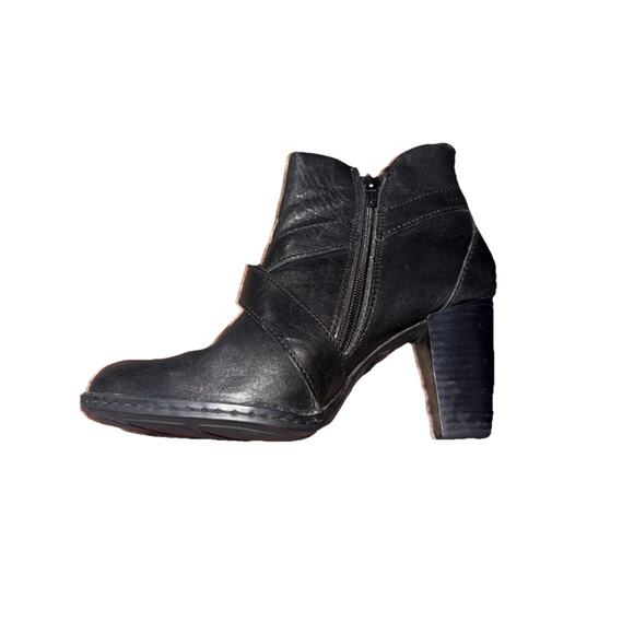 Women’s Shola Born black Ankle Boot,Stacked Block Heel Booties , Sz 7.5 - Picture 5 of 13
